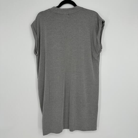 ATM Soft Shift Dress V-Neckline Rolled Short Sleeves Dual Pockets Womens Med - Picture 3 of 9